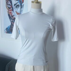 Pink Tartan White Short Sleeve Top